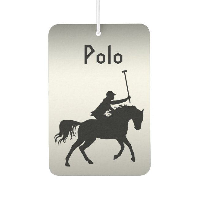 Polo Player on Horseback Silver Air Freshener