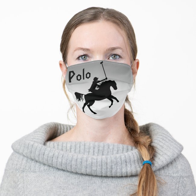 Polo Player on Horseback Silver Face Mask