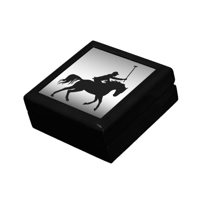 Polo Player on Horseback Silver Keepsake Box