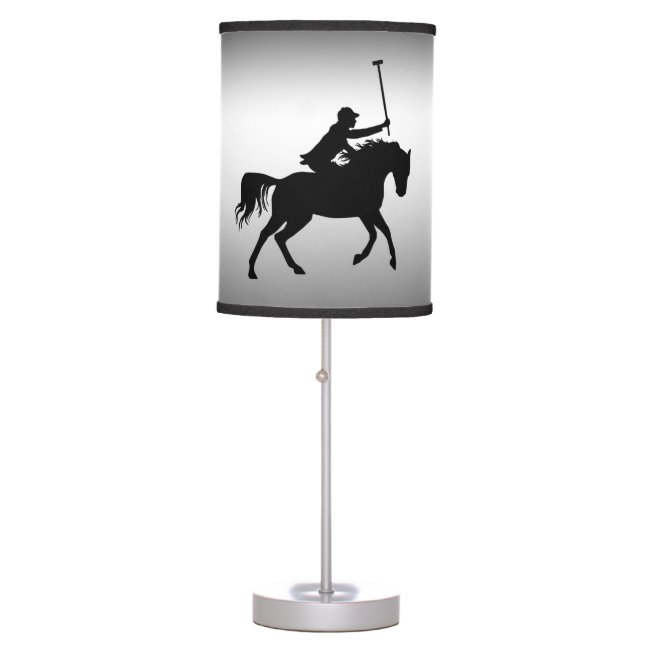 Polo Player on Horseback Silver Lamp