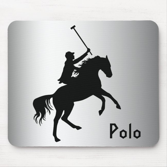 Polo Player on Horseback Silver Mousepad