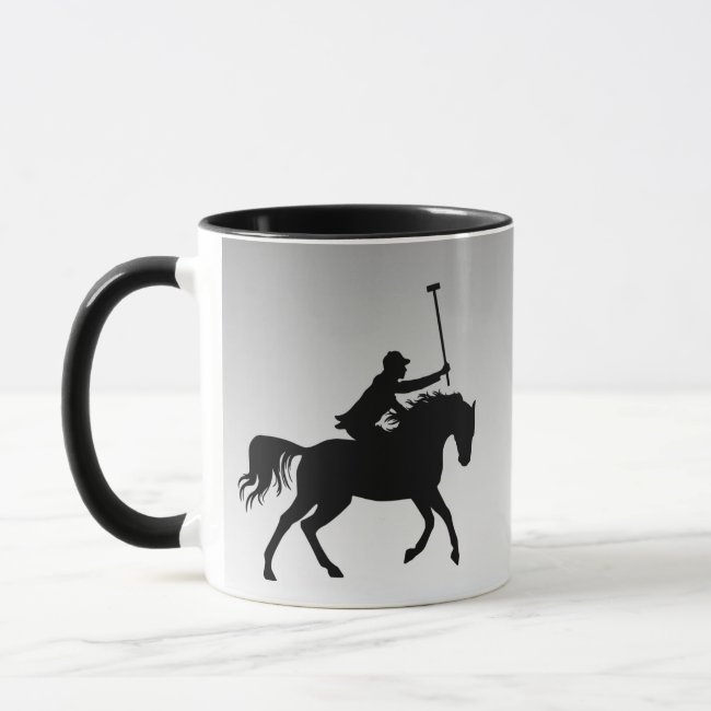 Polo Player on Horseback Silver Mug