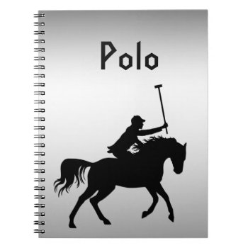 Polo Player On Horseback Silver Notebook by Bebops at Zazzle