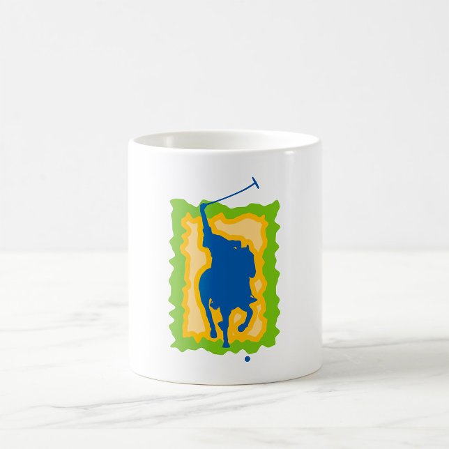 Polo Player Silhouette Modern Horseback Sports Coffee Mug (Creator Uploaded)