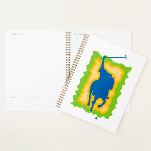 Polo Player Silhouette Modern Horseback Sports Planner