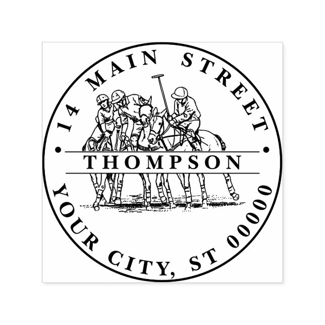 Polo Players In Chase - Polo Match  Self-inking Stamp (Design)