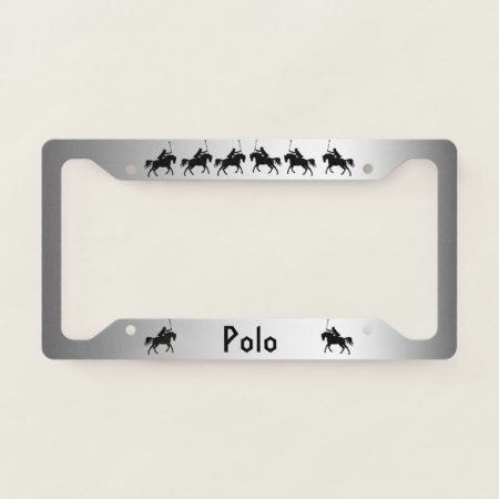Polo Players On Horseback License Plate Frame