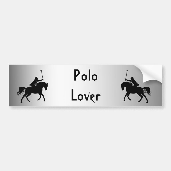 Polo Players on Horseback Silver Bumper Sticker