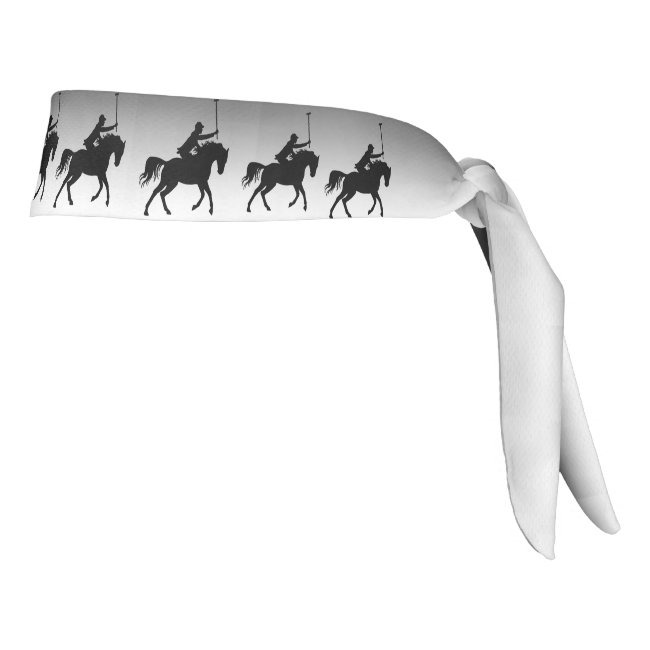 Polo Players on Horseback Silver Headband