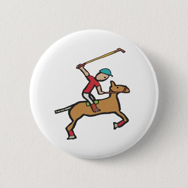 Polo Playing Horse and Rider Button (Front)