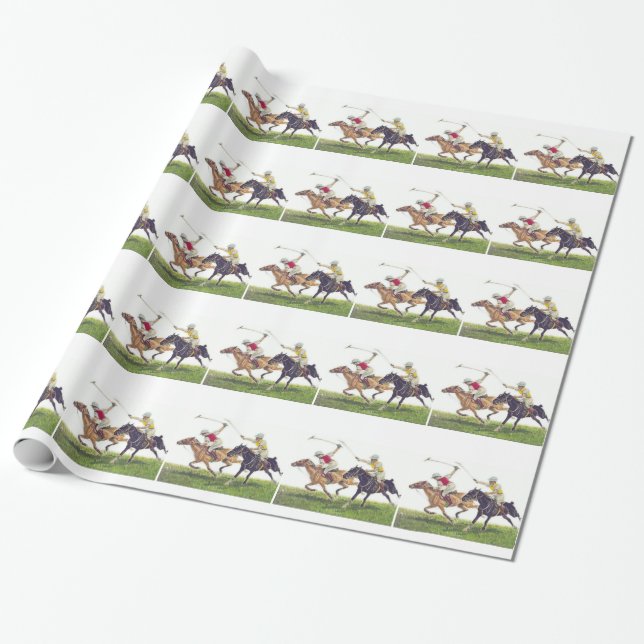 Polo Ponies Wrapping Paper (Unrolled)