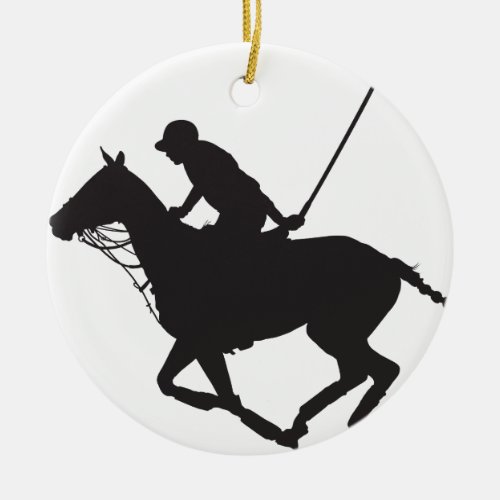 Polo Pony Silhouette Ceramic Ornament