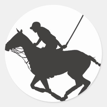 Polo Pony Silhouette Classic Round Sticker by mariabellimages at Zazzle