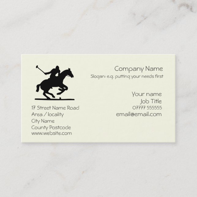 Polo Sports business card template (Front)