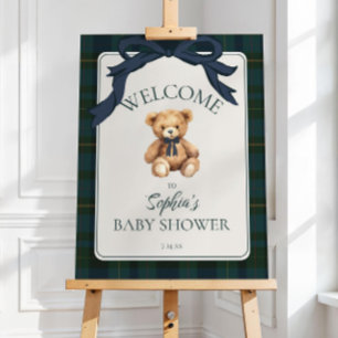 Polo Teddy Baby Shower Editable Welcome Sign,Gende Foam Board