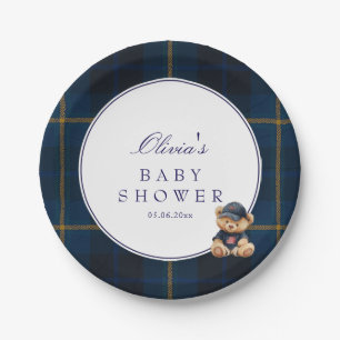 Polo Teddy Bear Baby Shower Paper Plates