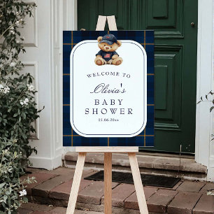 Polo Teddy Bear Baby Shower Welcome Foam Board