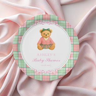 Polo Teddy Bear Girl Bear Baby Shower Paper Plates