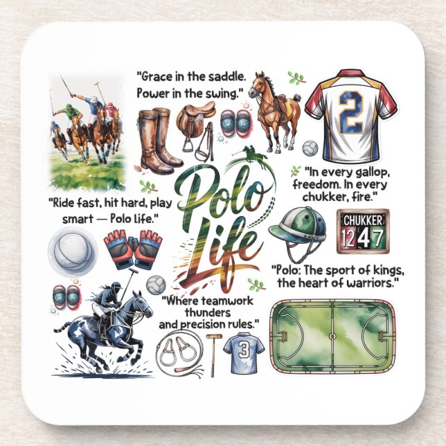 Polo Themed Beverage Coaster (Front)