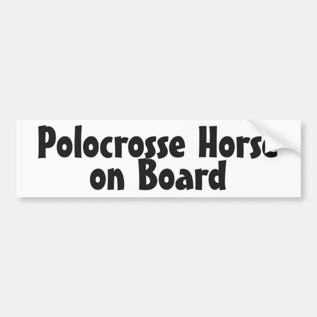 Polocrosse Horse on Board Bumper Sticker (Front)