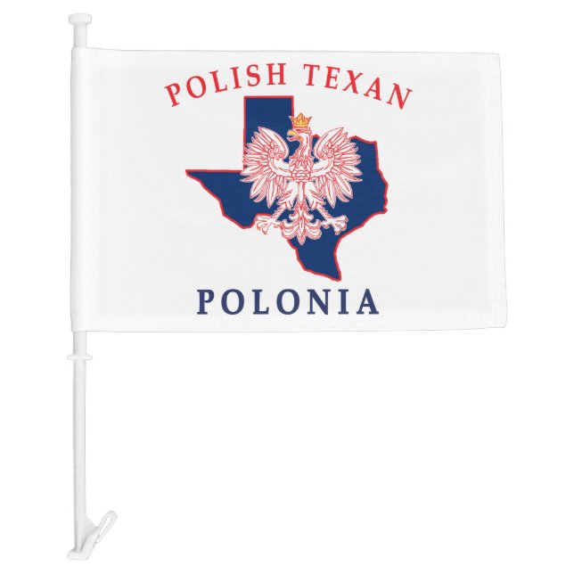 Polonia Polish Texan Car Flag (Front)