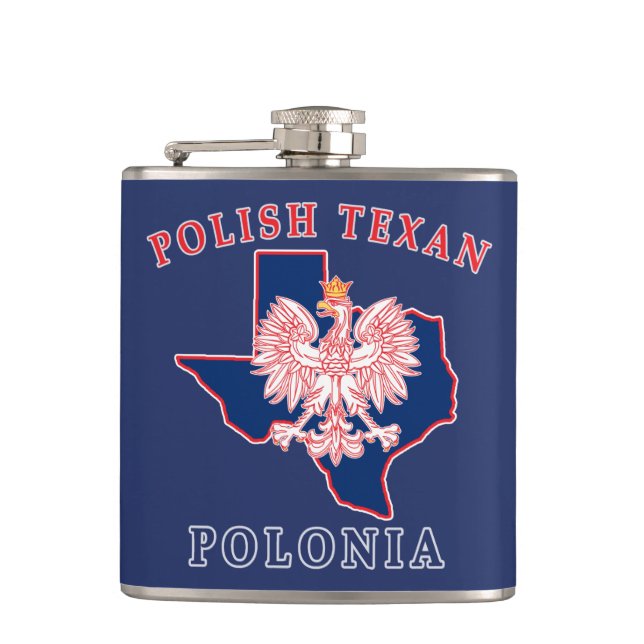 Polonia Polish Texan Flask (Front)