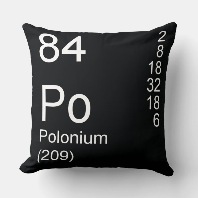 Polonium Throw Pillow (Front)