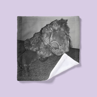 Polory's Dog (Black And White) Wash Cloth