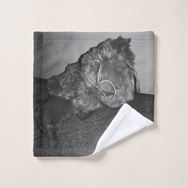 Polory's Dog (Black And White) Wash Cloth (Wash Cloth)