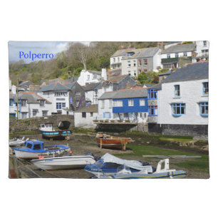 Polperro Cornwall England Low Tide Cloth Placemat