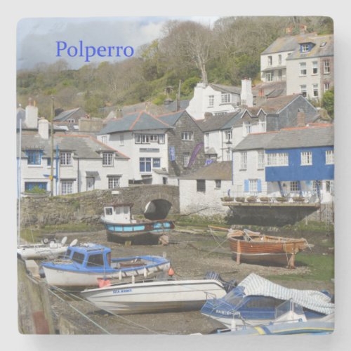 Polperro Cornwall England Low Tide Stone Coaster