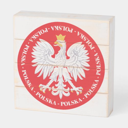 Polska 4 wooden box sign