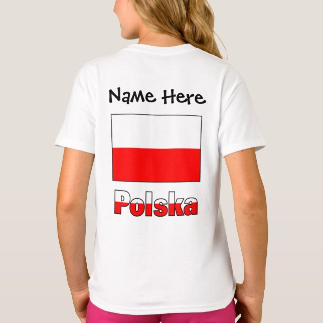 Polska and Polish Flag Personalized  T-Shirt (Back)