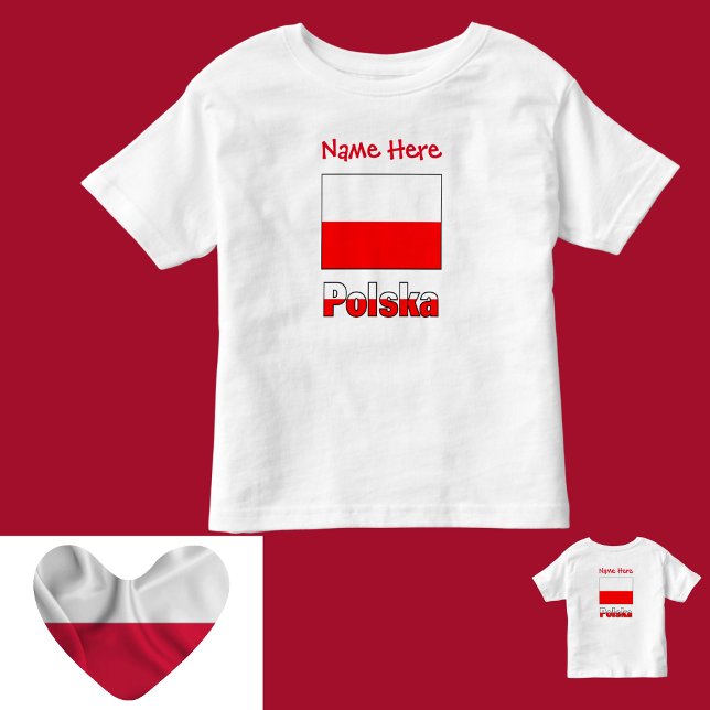 Polska and Polish Flag Red Personalization  Toddler T-shirt (Creator Uploaded)
