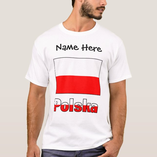 Polska and Polish Flag T-Shirt (Front)