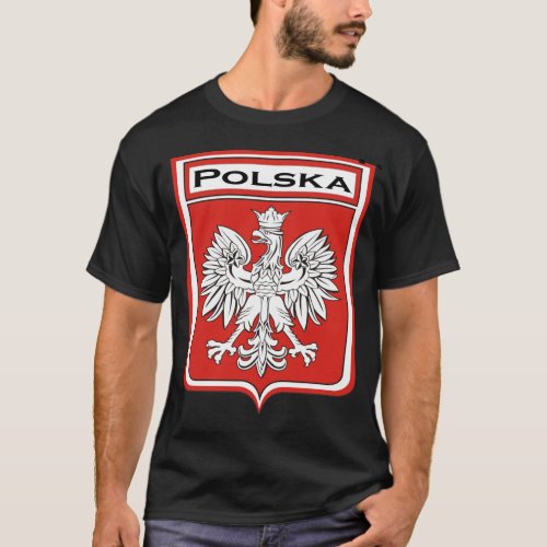 polska_dark Polska Shield  Polish Flag T_Shirt
