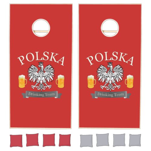 Polska Drinking Team Cornhole Boards Cornhole Set