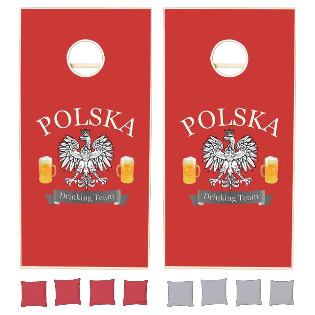 Polska Drinking Team Cornhole Boards Cornhole Set (Set)