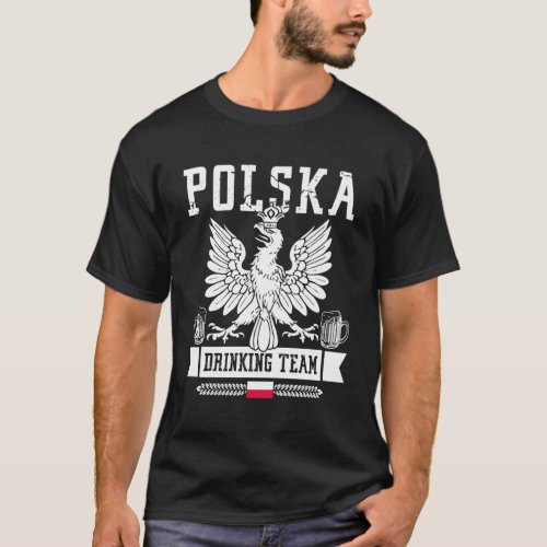 Polska Drinking Team Poland Flag Party Beer Polish T_Shirt