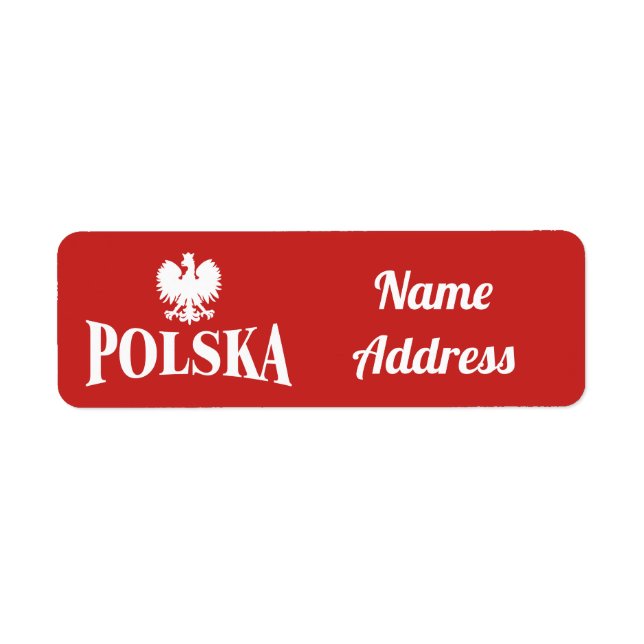 Polska Eagle Custom Mailing Address Label (Front)