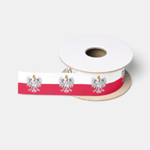 Polska, Eagle emblem & Polish Flag, Poland /sports Satin Ribbon