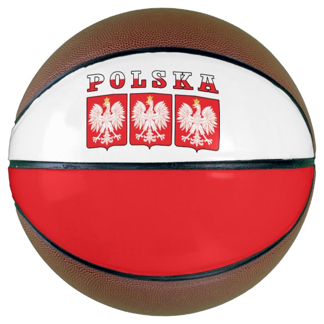 Polska Eagle Flag Shields Basketball (Front)