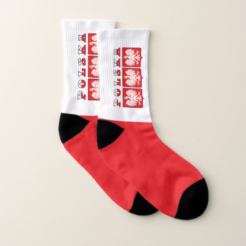 Polska Eagle Flag Shields Socks