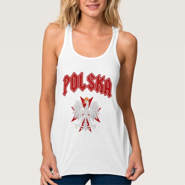 Polska Eagle Red Maltese Cross Tank Top (Front)