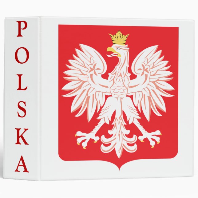 Polska Eagle Red Shield 3 Ring Binder (Front/Spine)