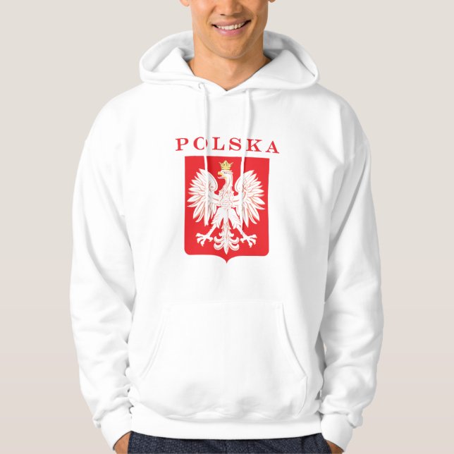 Polska Eagle Red Shield Hoodie (Front)