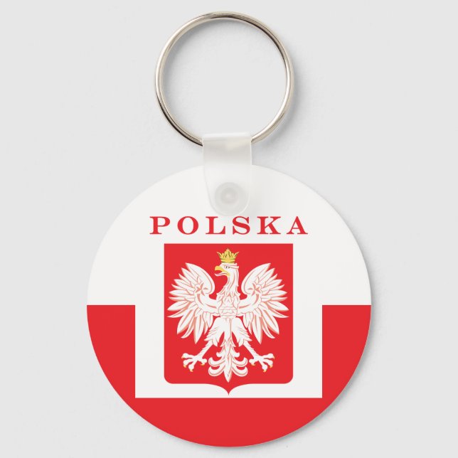 Polska Eagle Red Shield Keychain (Front)