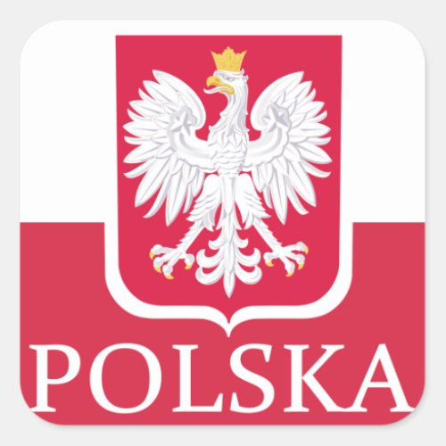 Polska Flag Coat of Arms Stickers
