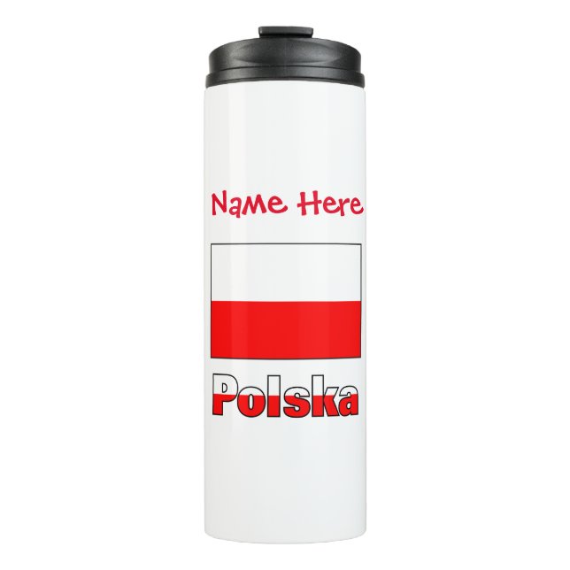 Polska Flag Personalized Thermal Tumbler (Front)