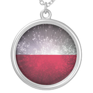 Polska flaga silver plated necklace